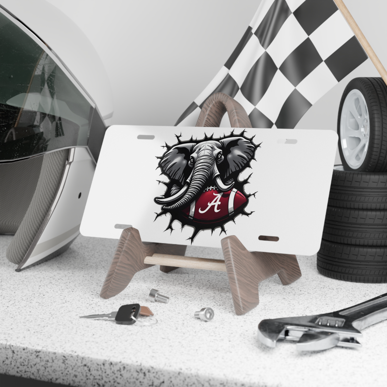 Alabama Crimson Tide Front License Plate | Roll Tide Tag 6"x12" | Big Al Fan