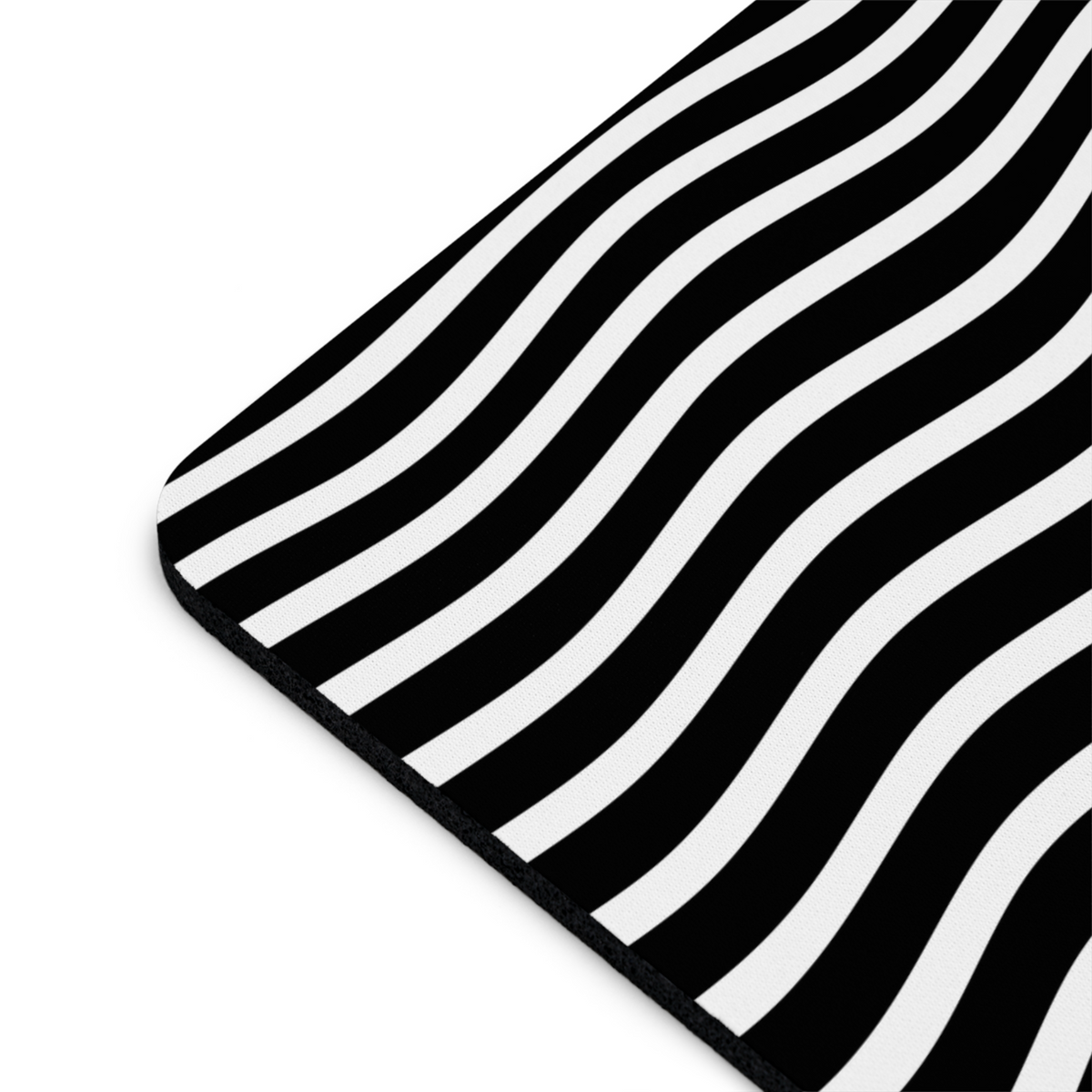 Optical Illusion Cat Mouse Pad - Black & White Wave Design for Desk 9.5"x8" - Beyond Lines