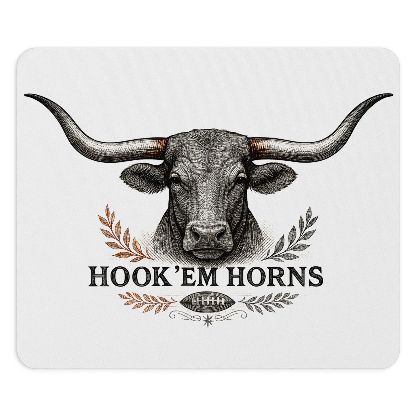 Texas Longhorns Mouse Pad 9.5"x8" Hook 'Em Horns Fan Gift - Desk Accessory