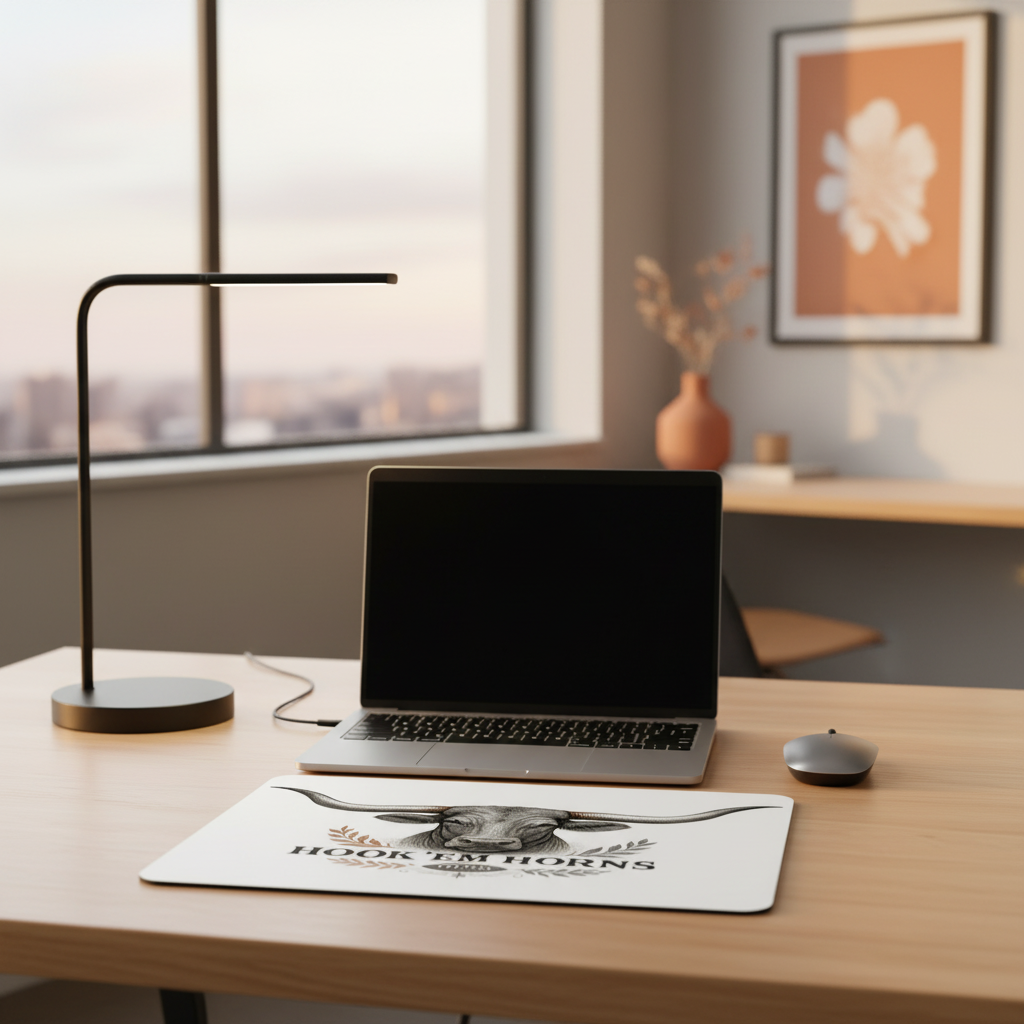 Texas Longhorns Mouse Pad 9.5"x8" Hook 'Em Horns Fan Gift - Desk Accessory