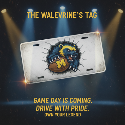 Michigan Wolverines License Plate 6x12 Car Tag | Metal Front Plate for Fans