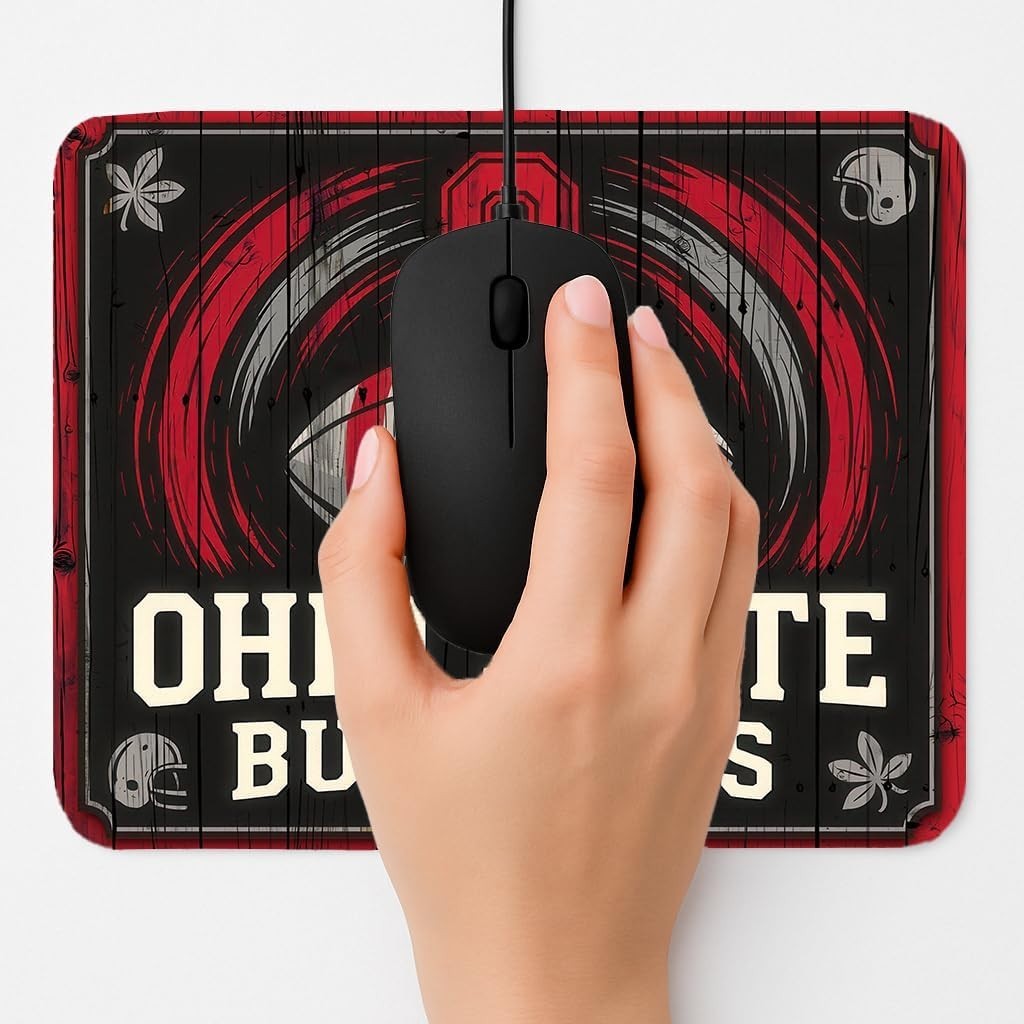 OSU Ohio State Buckeyes Football Non-Slip Gaming Mouse Pad 9"x7.5"