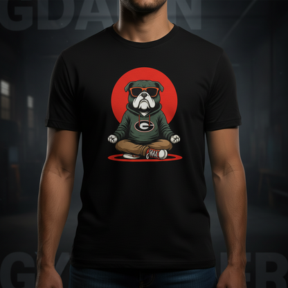 Meditating Bulldog Black Essential T Shirt Funny Graphic Print