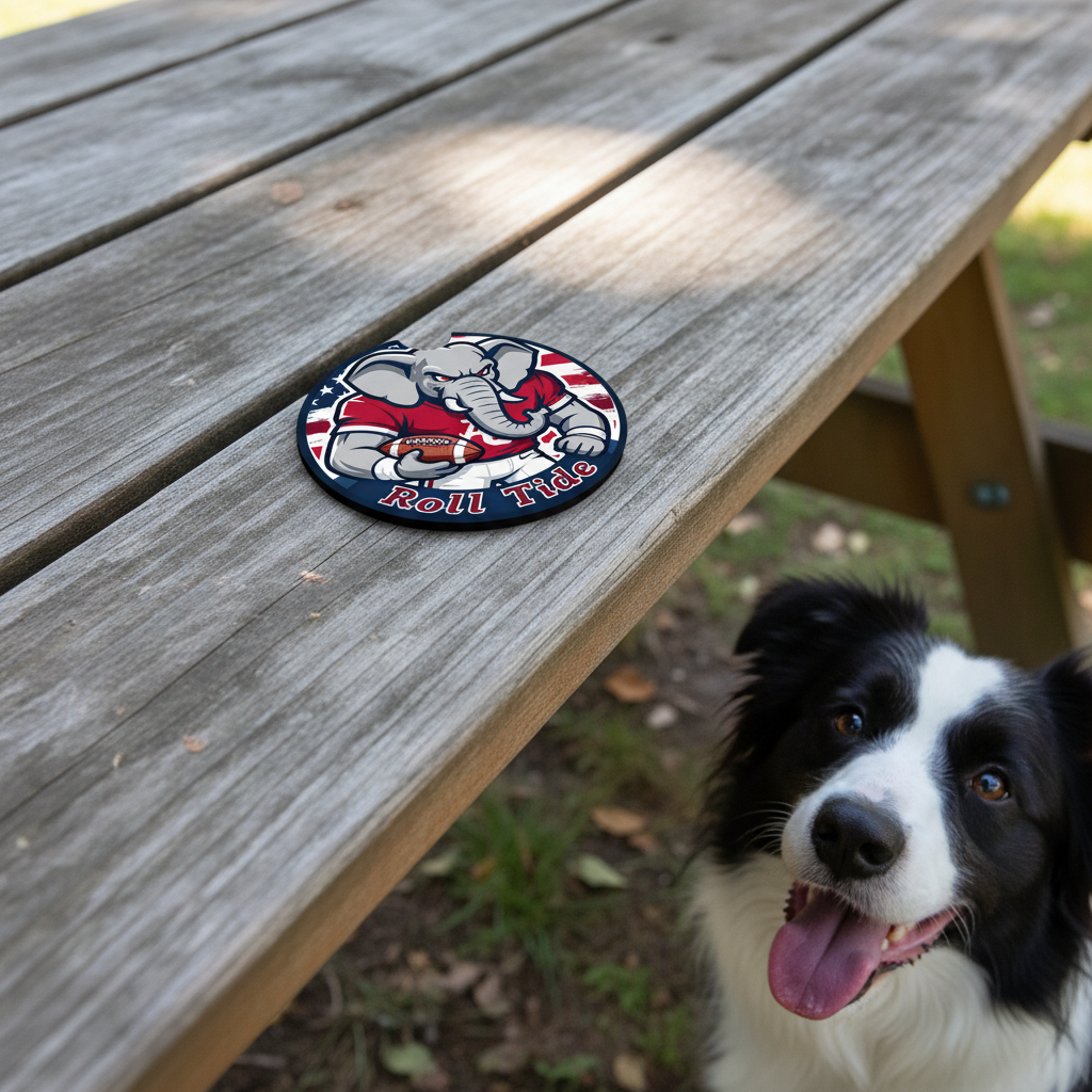 Roll Tide Car Coasters 2-Pack | 2.75" Crimson Elephant Cup Holder Inserts