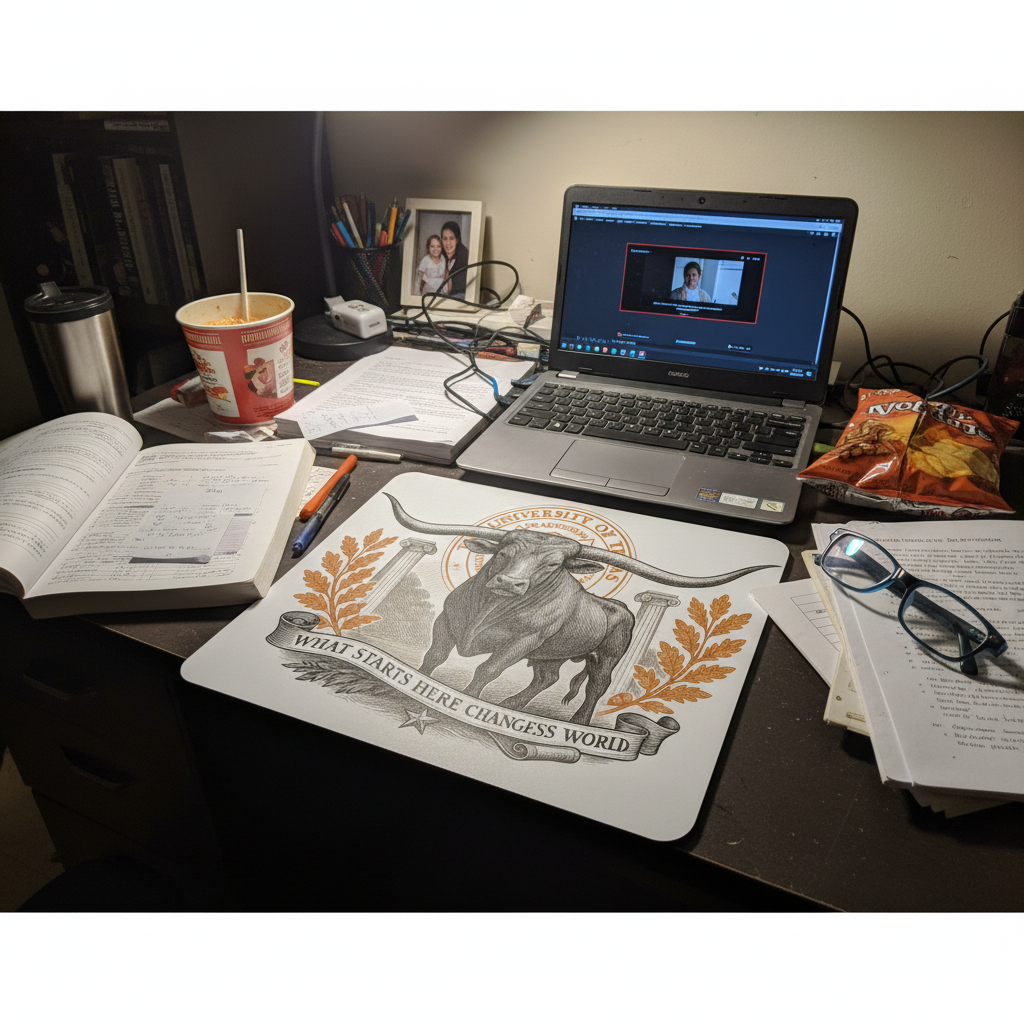 Texas Austin Mouse Pad 9.5"x8" Longhorn Collegiate Fan Gift - Desk Accessory