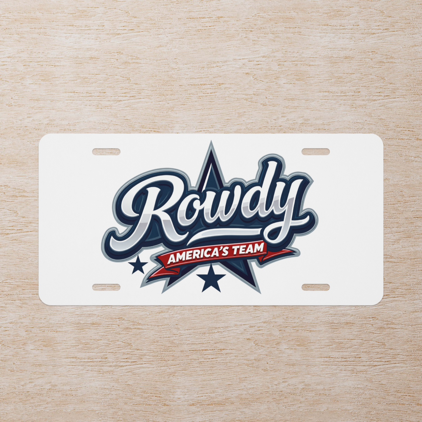 Dallas Cowboys Football Car Tag Gift | Rowdy America's Team Front License Plate