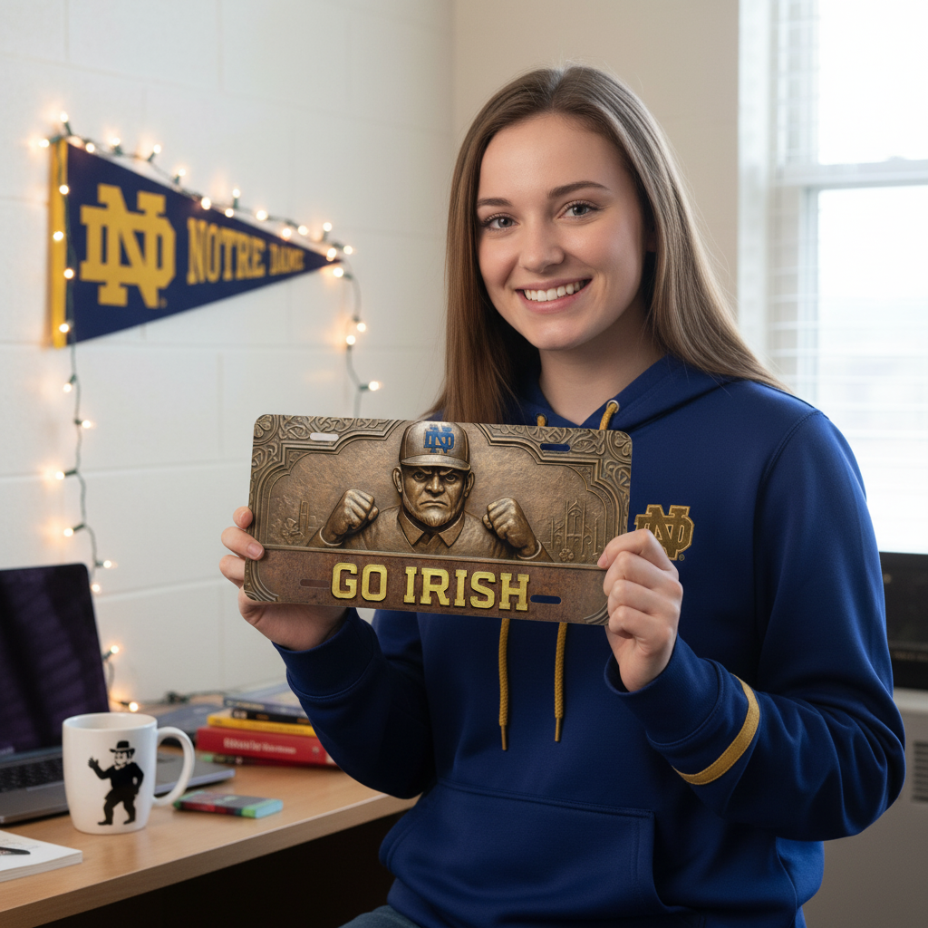 Notre Dame Fighting Irish License Plate 6"x12" Car Tag | Flat Plate for Fans