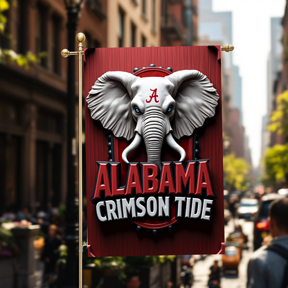 Alabama Crimson Tide Garden Flag 12"x18" Double-Sided Yard Decor - Roll Tide