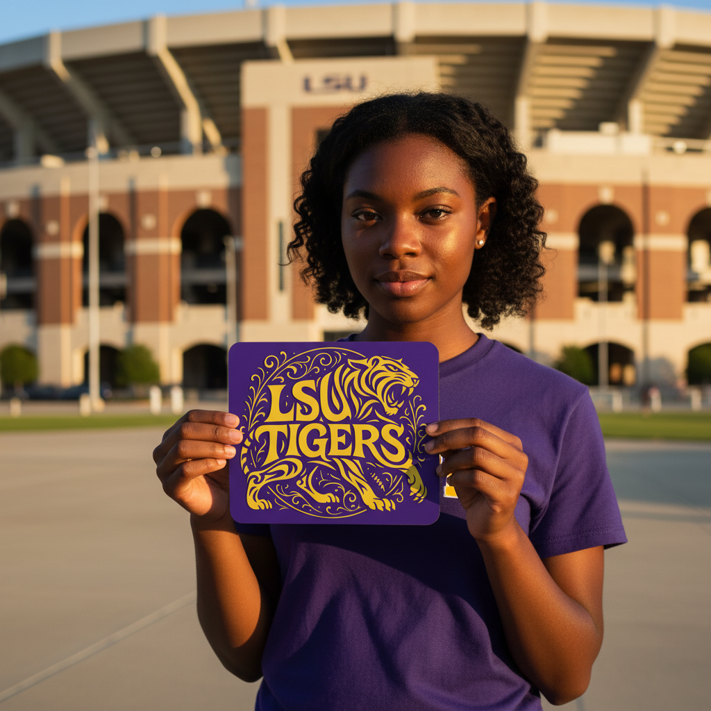 Geaux Tigers Mouse Pad 9.5"x8" Louisiana Faithful Fan Gift - Desk Accessory