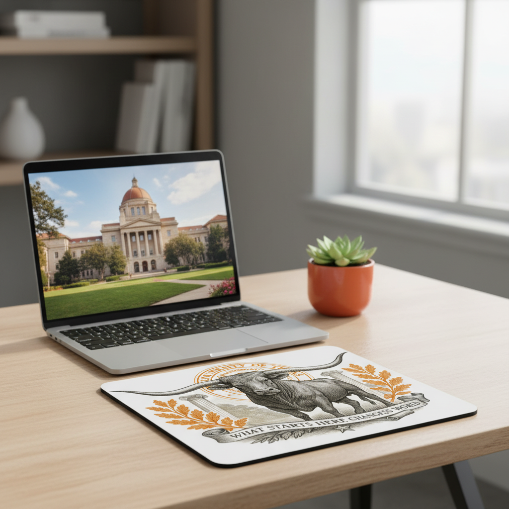 Texas Austin Mouse Pad 9.5"x8" Longhorn Collegiate Fan Gift - Desk Accessory