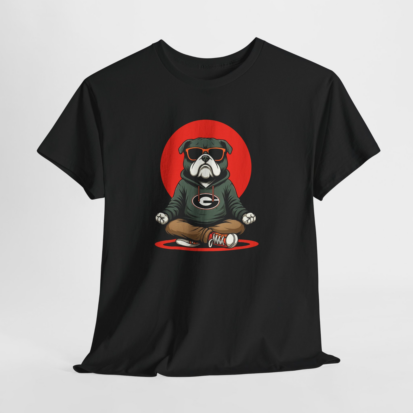 Meditating Bulldog Black Essential T Shirt Funny Graphic Print