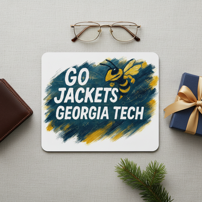 Go Jacks Collegiate Mouse Pad 9.5"x8" THWG Georgia Tech Fan Gift