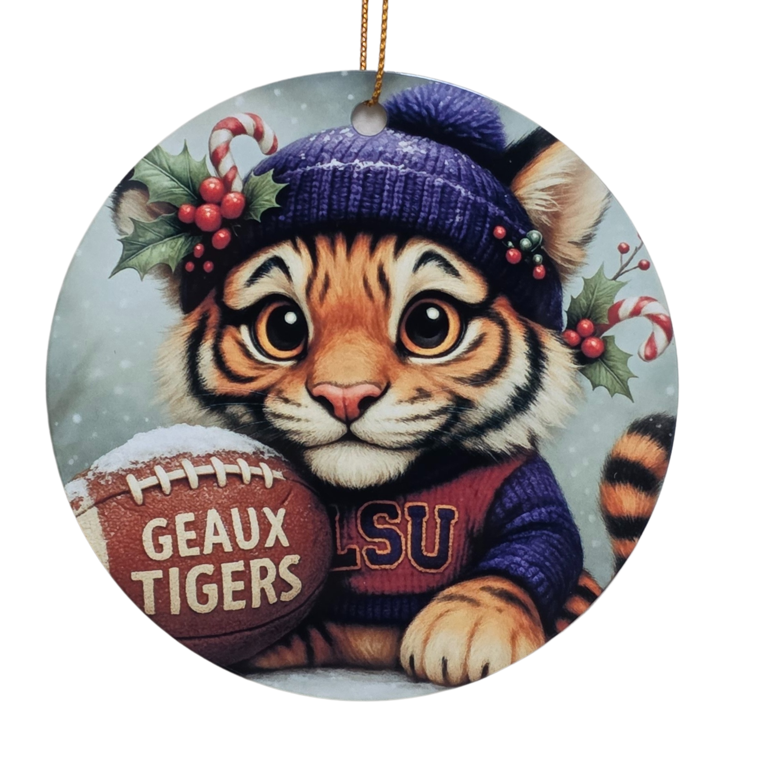 LSU Tigers Christmas Ornament – 3.5" Double‑Sided Christmas Tree Decorations