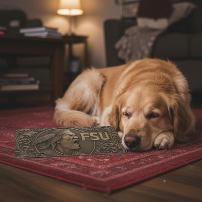 FSU License Plate 6"x12" Aluminum Car Tag | Metal Front Plate for Fans | Flat - Beyond Lines