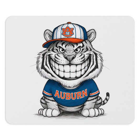 Auburn Tiger Grin Mouse Pad 9.5x8 Inch Standard Rectangular Smooth Surface