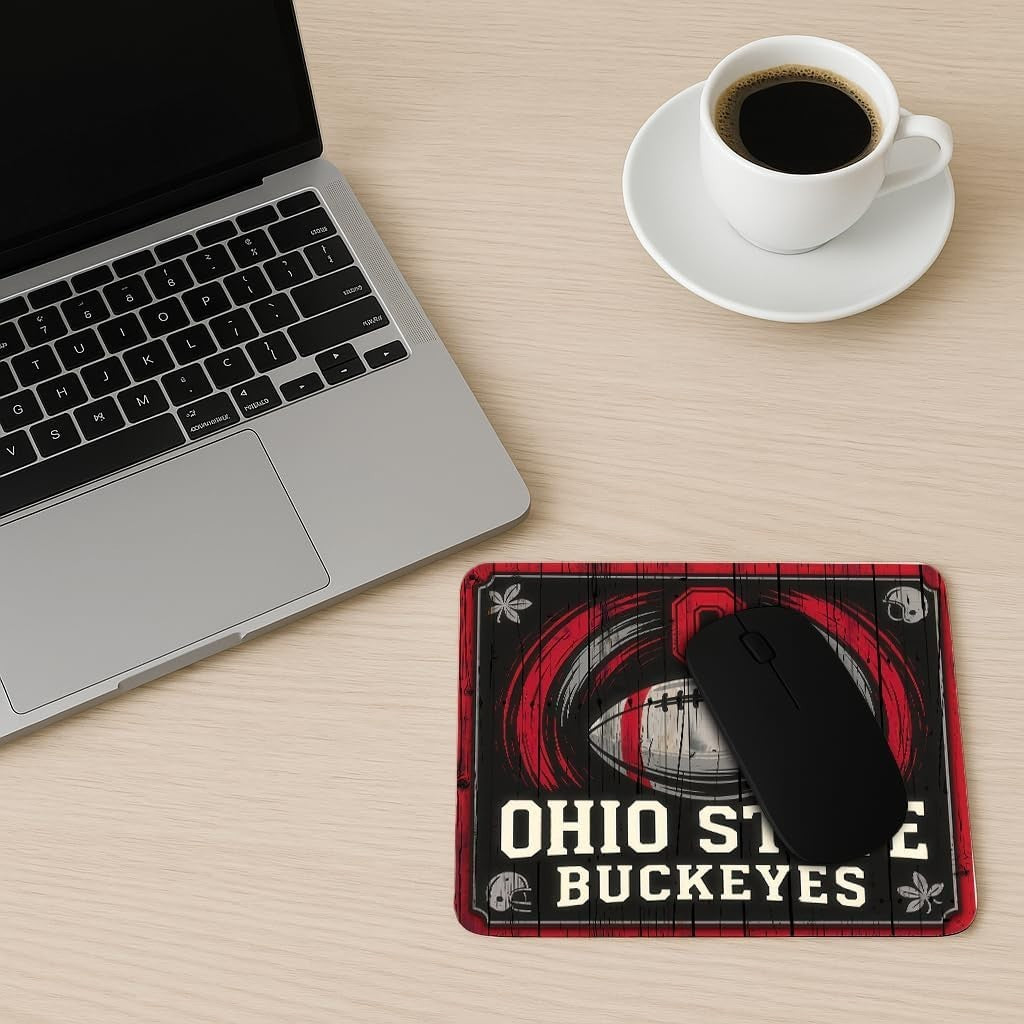OSU Ohio State Buckeyes Football Non-Slip Gaming Mouse Pad 9"x7.5"