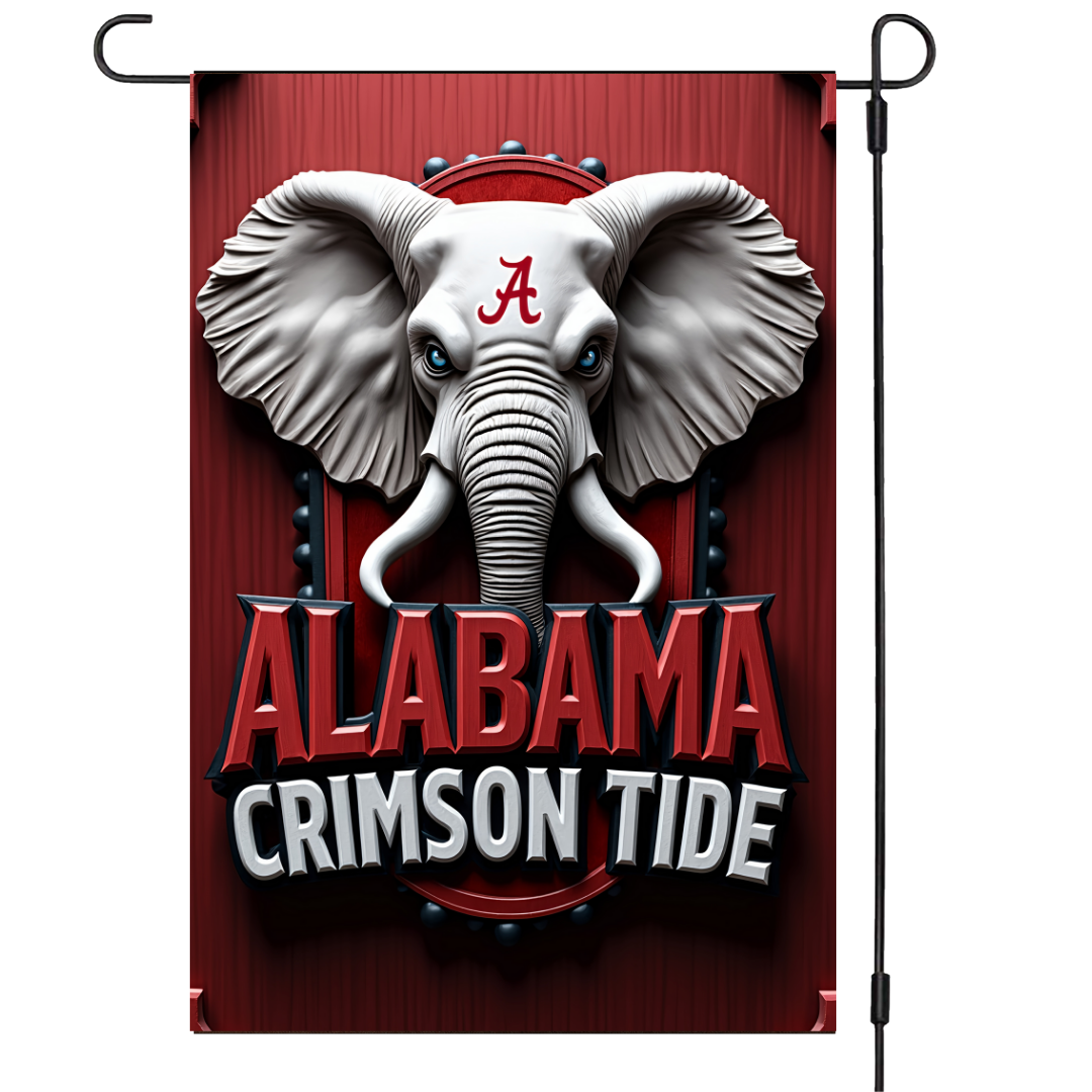 Alabama Crimson Tide Garden Flag 12"x18" Double-Sided Yard Decor - Roll Tide