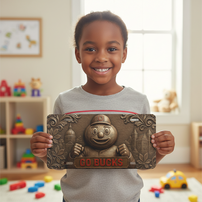 Go Buckeyes License Plate 6"x12" Car Tag | Front Plate for Fans | Not Embossed