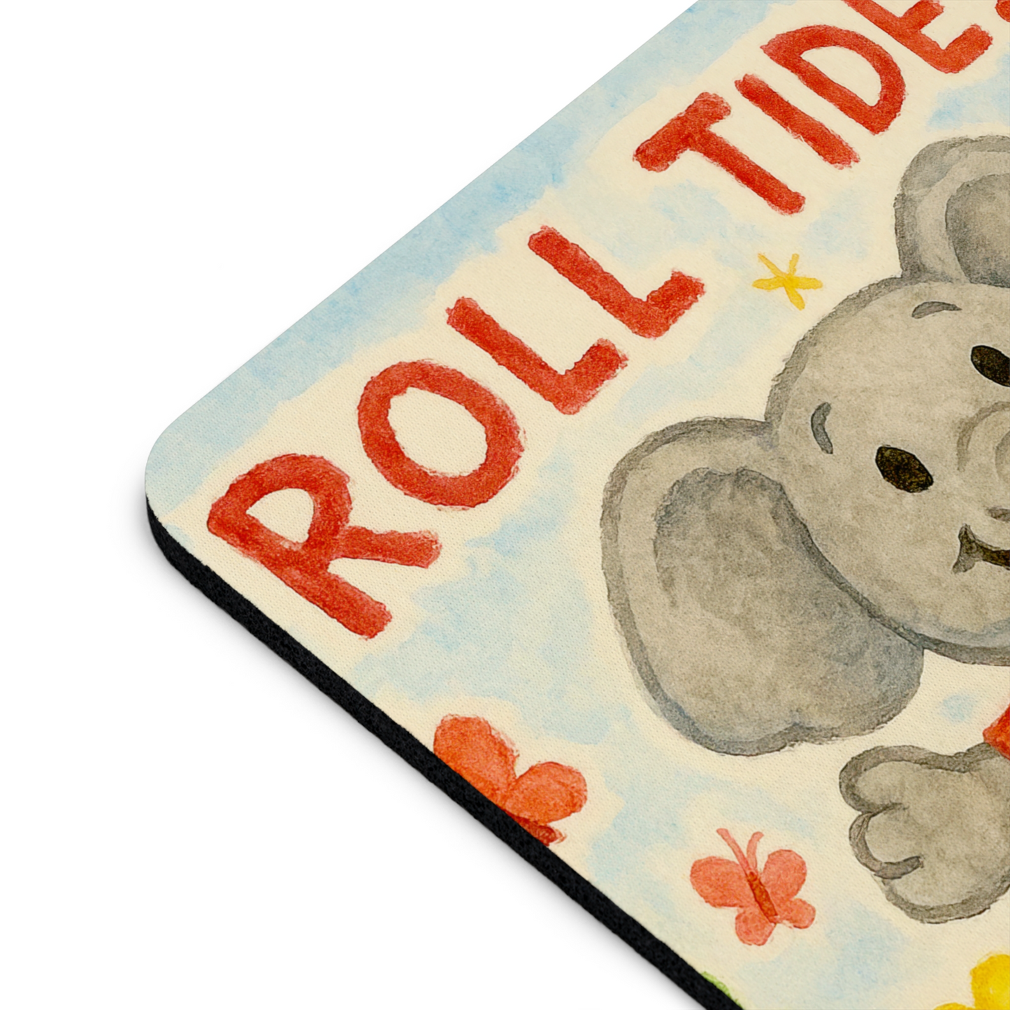 Cute Elephant Roll Tide Mouse Pad for Kids | Fun Bama Desk Accessory | 9.5" x 8"