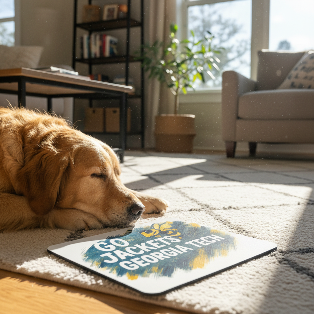 Go Jacks Collegiate Mouse Pad 9.5"x8" THWG Georgia Tech Fan Gift