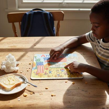 USA 250th Anniversary Crayon Art Mouse Pad Patriotic USA Flag Desk Mat