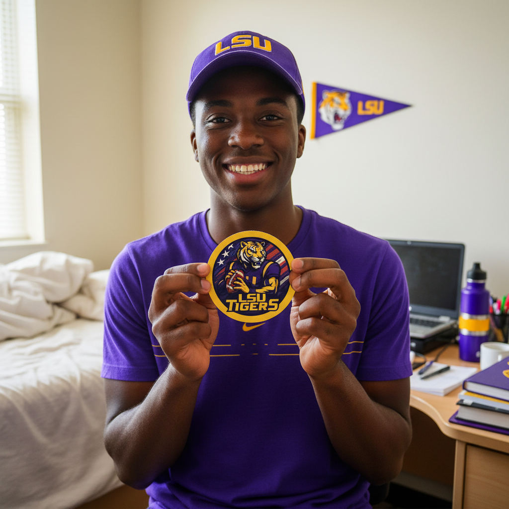 LSU Tigers Car Coasters 2-Pack | Car Cup Holder Inserts Geaux | Waterproof