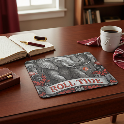 Roll Tide Mouse Pad 9.5"x8" • Crimson & Gray Desk Mat • Non-Slip Gaming Gift