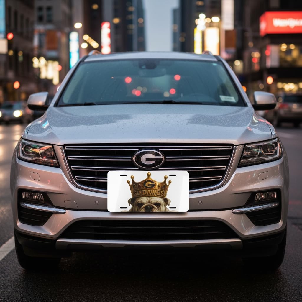Football Bulldog Fan License Plate | Dawg Dynasty Tag 6"x12" | King UGA Car Tag