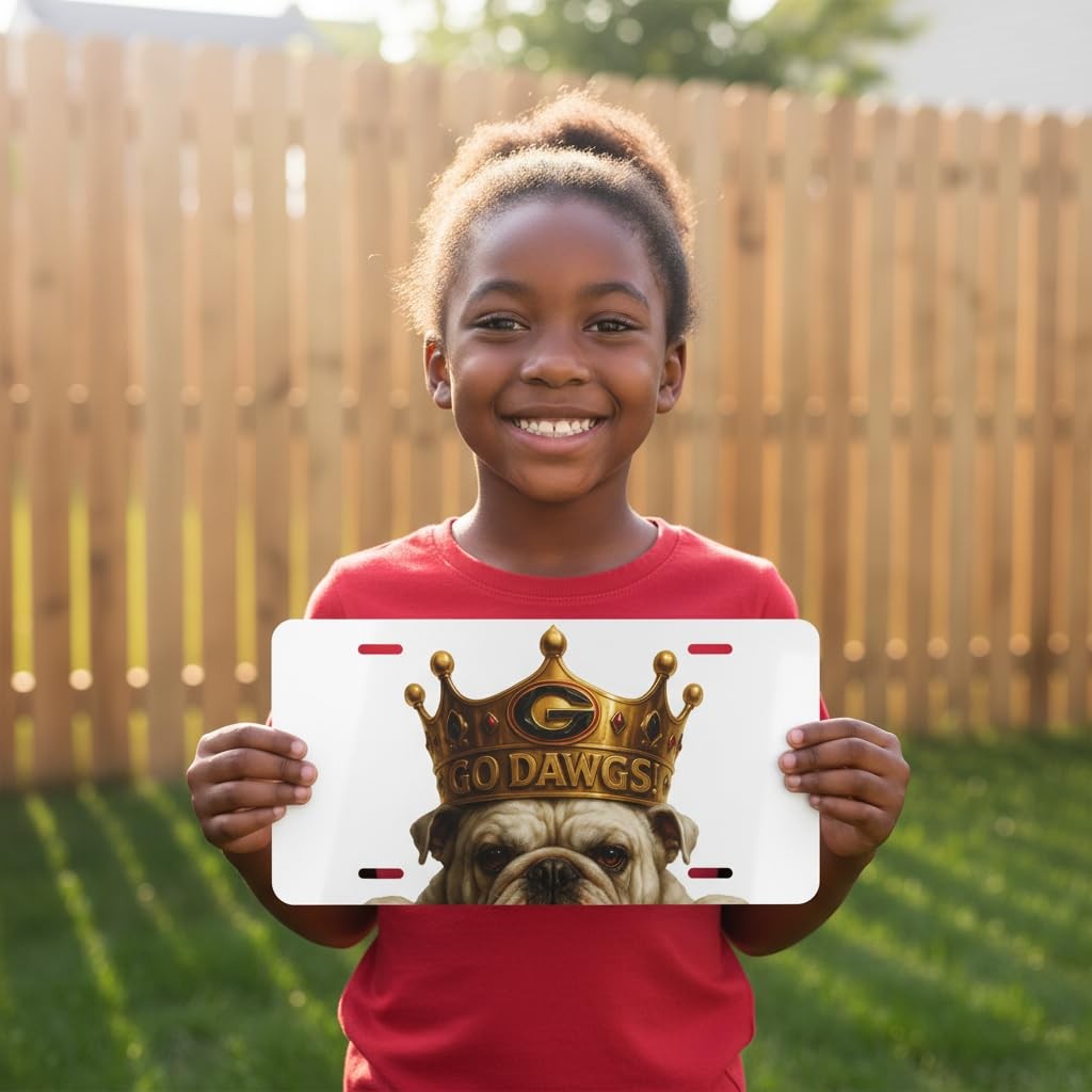 Football Bulldog Fan License Plate | Dawg Dynasty Tag 6"x12" | King UGA Car Tag