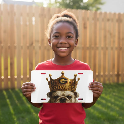 Football Bulldog Fan License Plate | Dawg Dynasty Tag 6"x12" | King UGA Car Tag