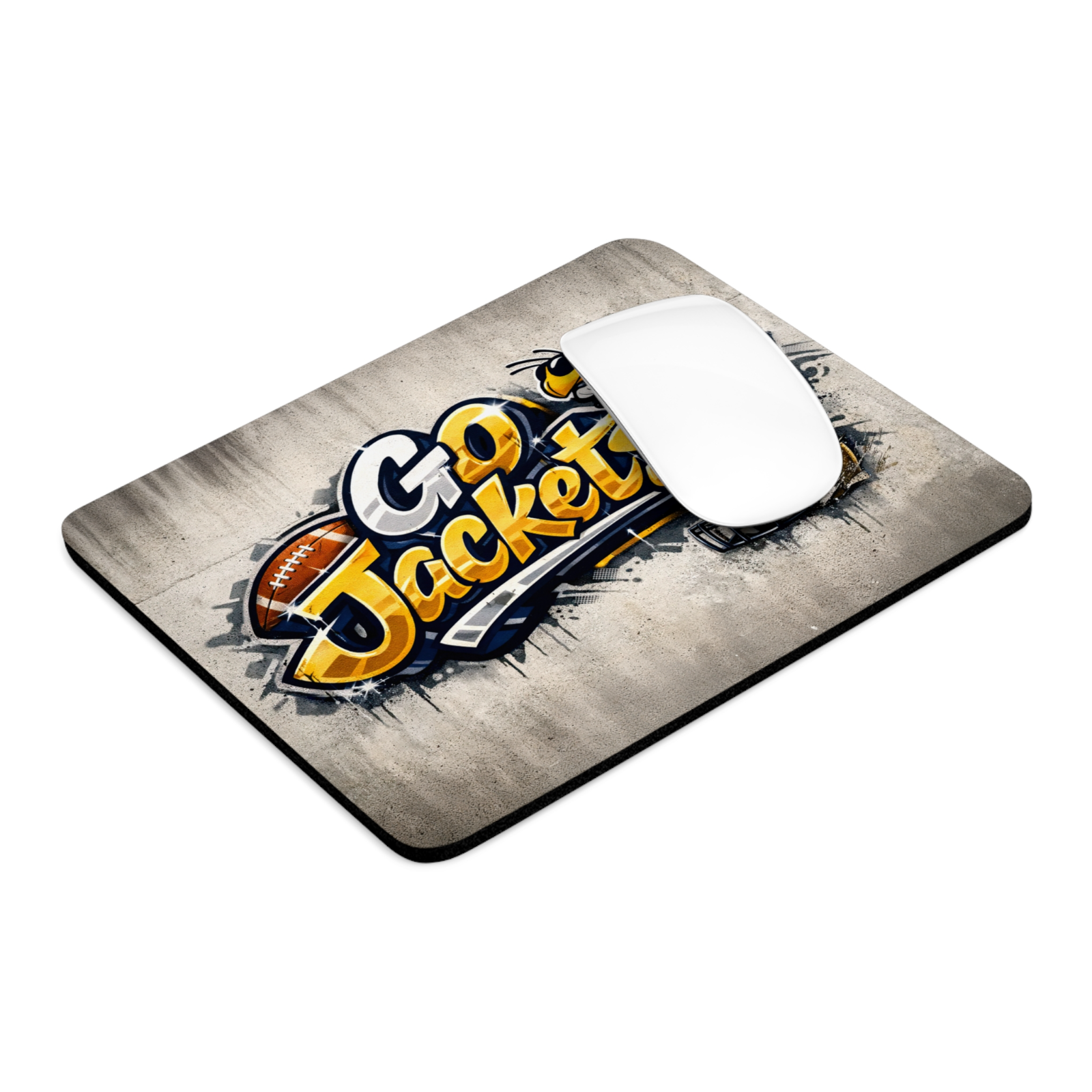 Go Jackets Graffiti Style Mousepad Football Buzz Mascot Desk Mat Fan Gear