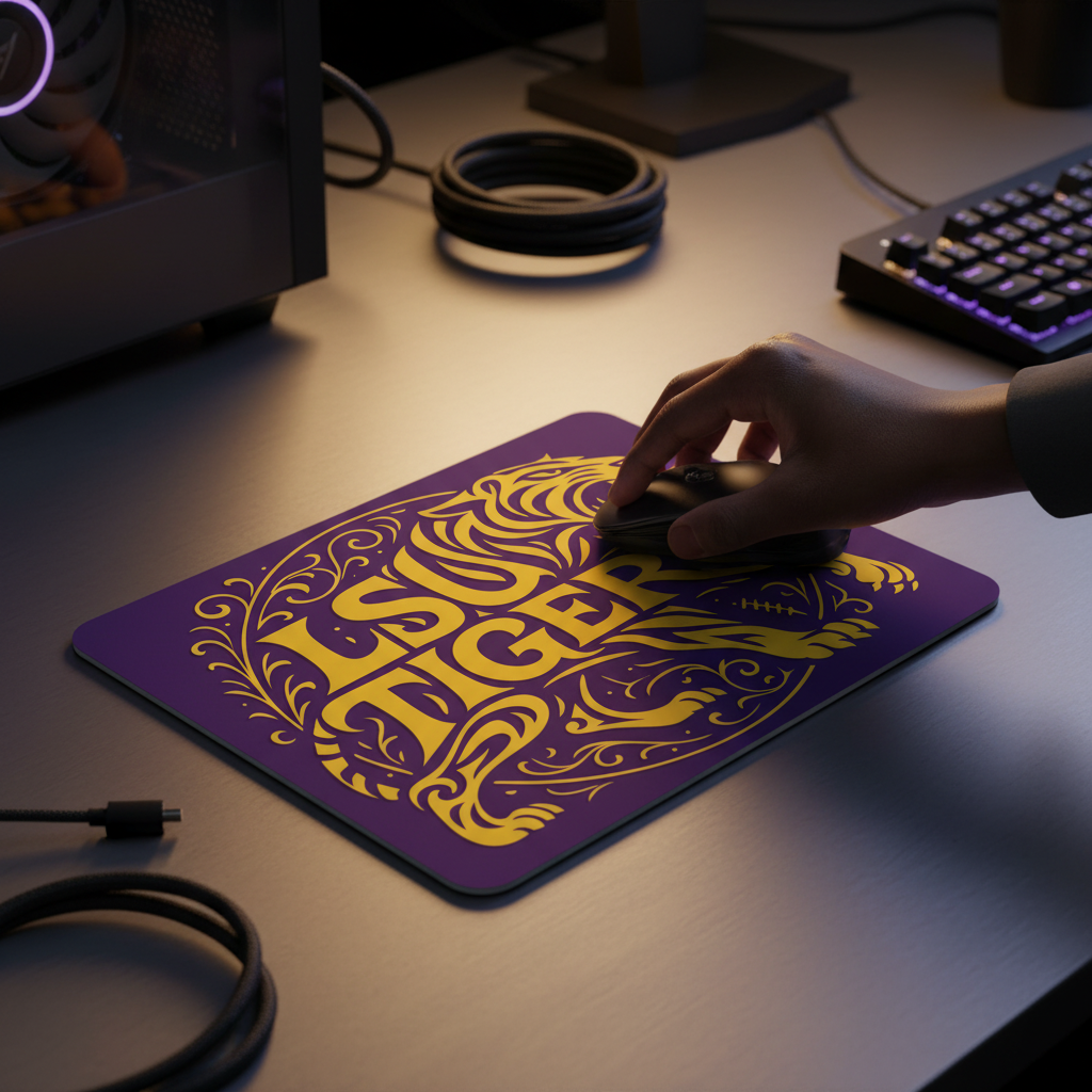 Geaux Tigers Mouse Pad 9.5"x8" Louisiana Faithful Fan Gift - Desk Accessory