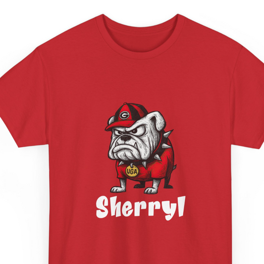 UGA Inspired Bulldog T-Shirt, Custom Name Football Fan Tee, Go Dawgs Spirit Gift