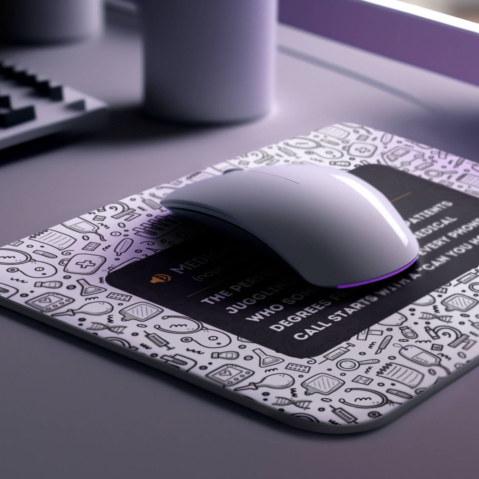 Funny Medical Receptionist Mouse Pad - Non-Slip & Spill-Resistant, Office Gift