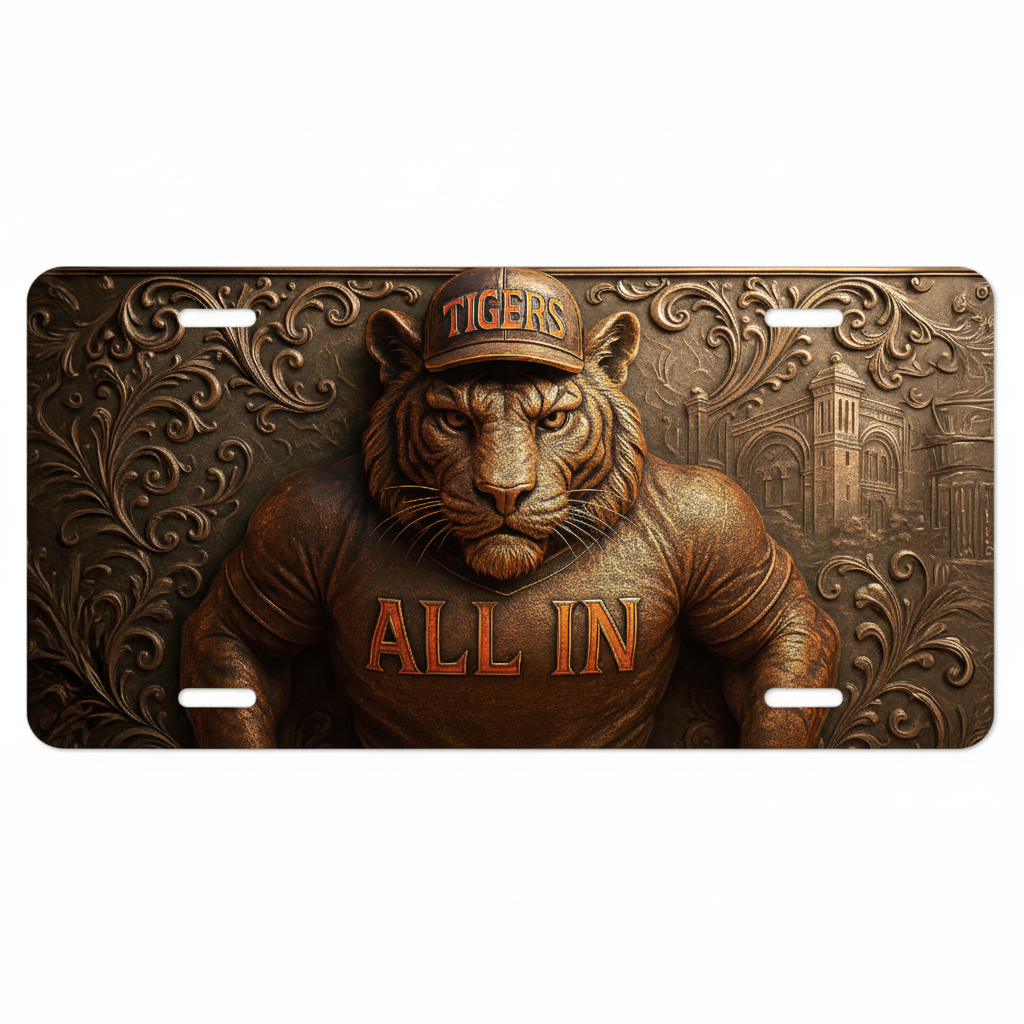 Clemson Tigers License Plate 6"x12" Aluminum Car Tag | All In Tigers | Flat Tag