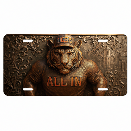 Clemson Tigers License Plate 6"x12" Aluminum Car Tag | All In Tigers | Flat Tag