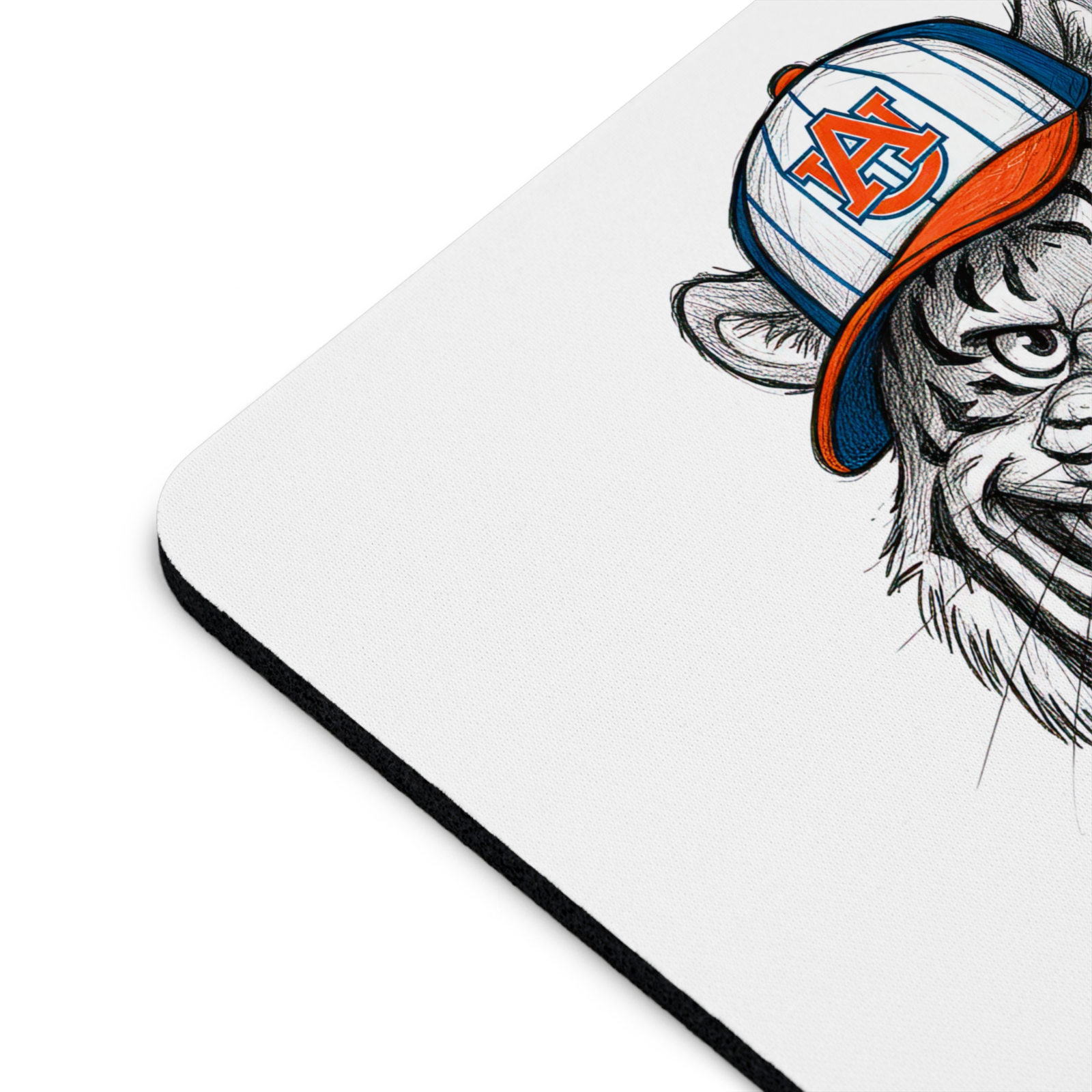 Auburn Tiger Grin Mouse Pad 9.5x8 Inch Standard Rectangular Smooth Surface