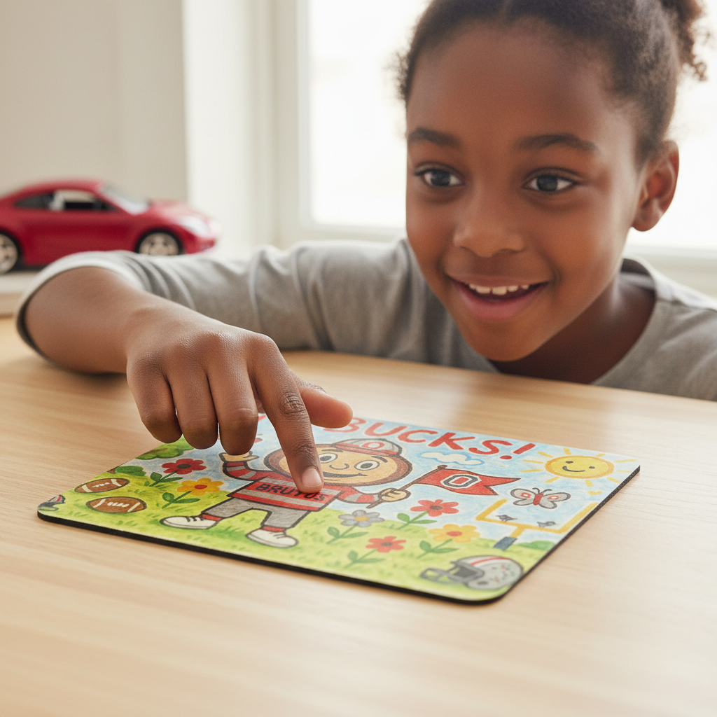 Go Bucks! Fun Kids Mouse Pad for Young Fans - Vibrant Desktop Accessory, 9.5"x8"