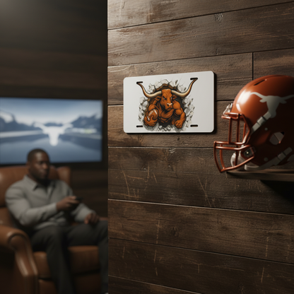 Texas Longhorns License Plate 6"x12" Car Tag | Front Plate for Hook 'em Fans