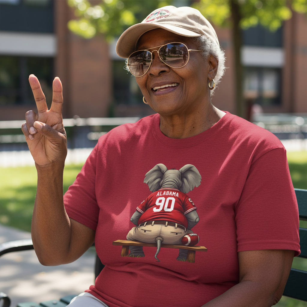 Alabama Football Elephant T-Shirt Roll Tide Game Day Mens Womens Comfort Casual