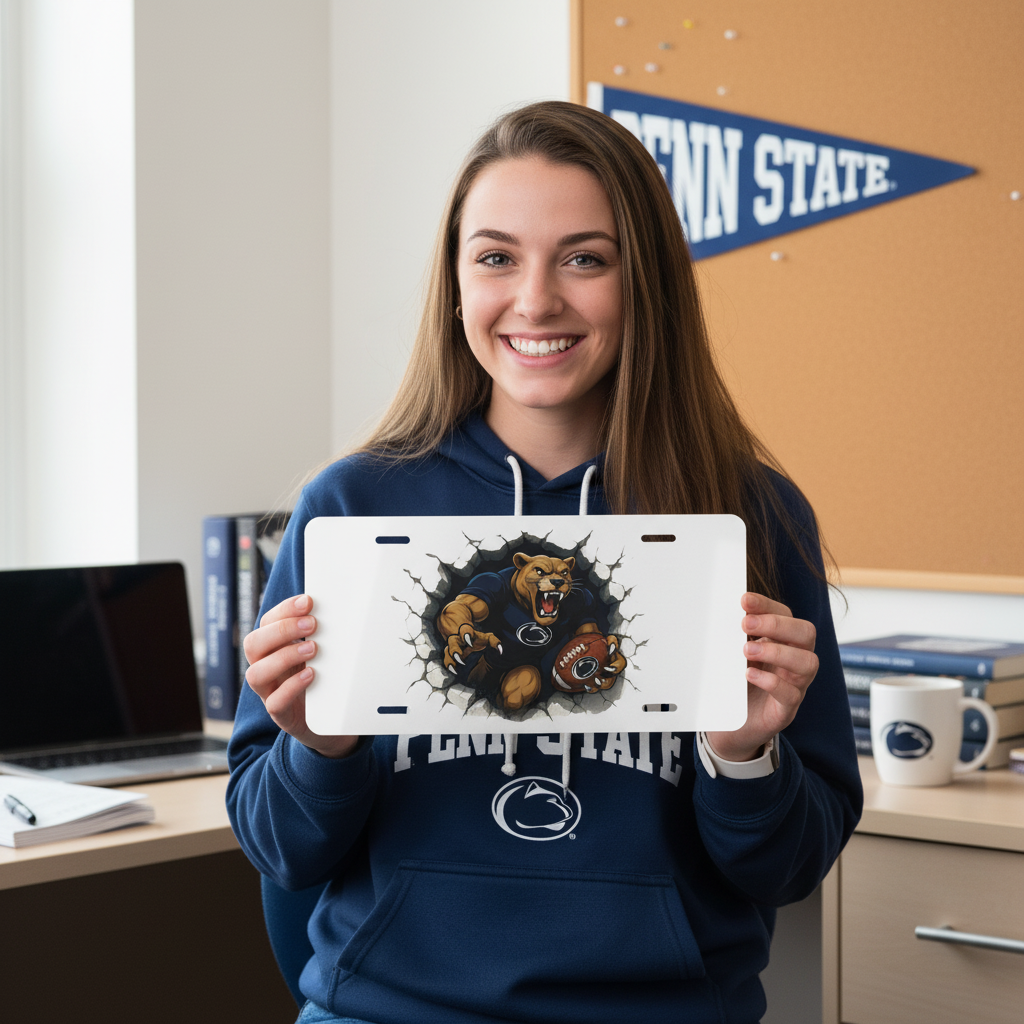 Penn State Nittany Lions License Plate 6"x12" Aluminum Car Tag For Penn Fan