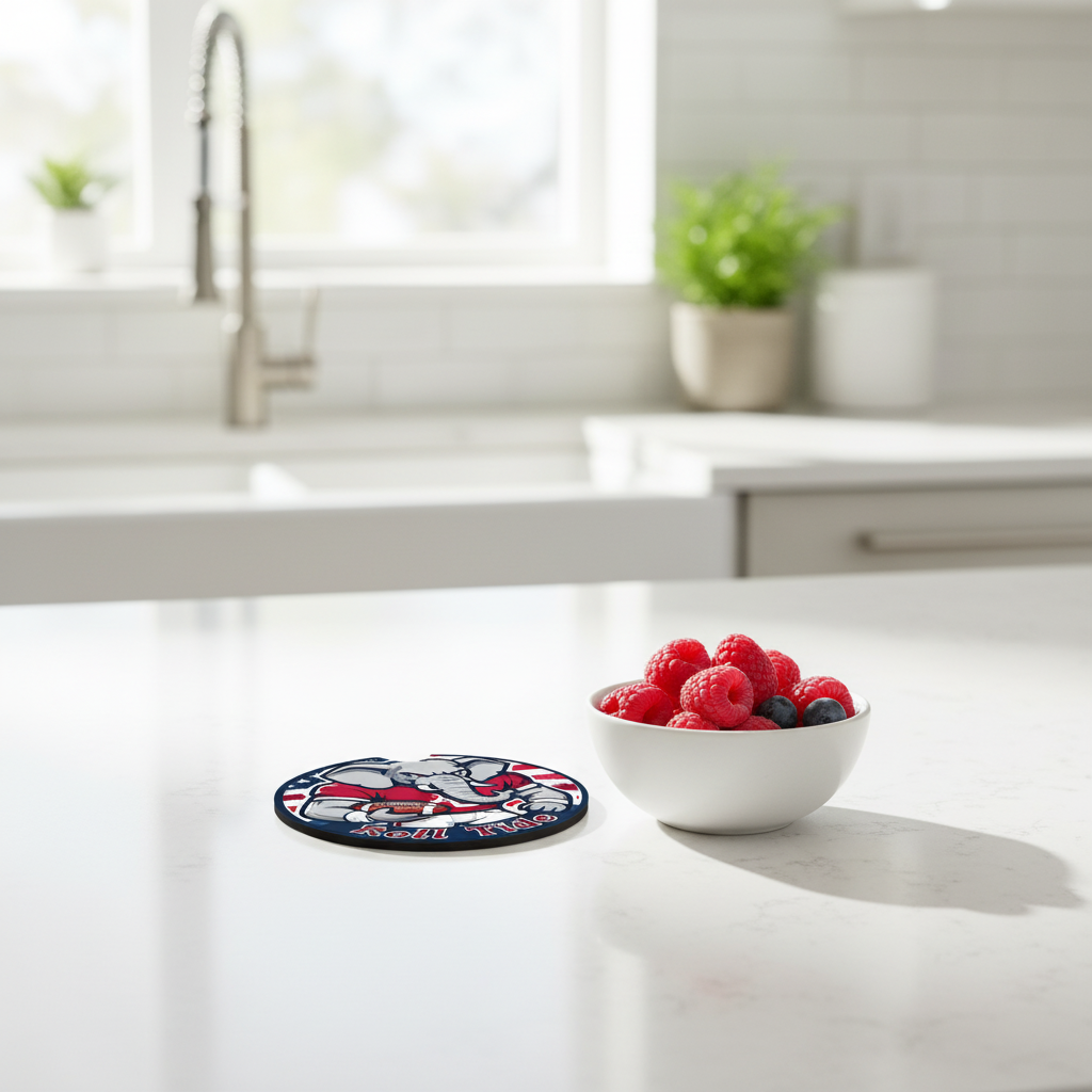 Roll Tide Car Coasters 2-Pack | 2.75" Crimson Elephant Cup Holder Inserts