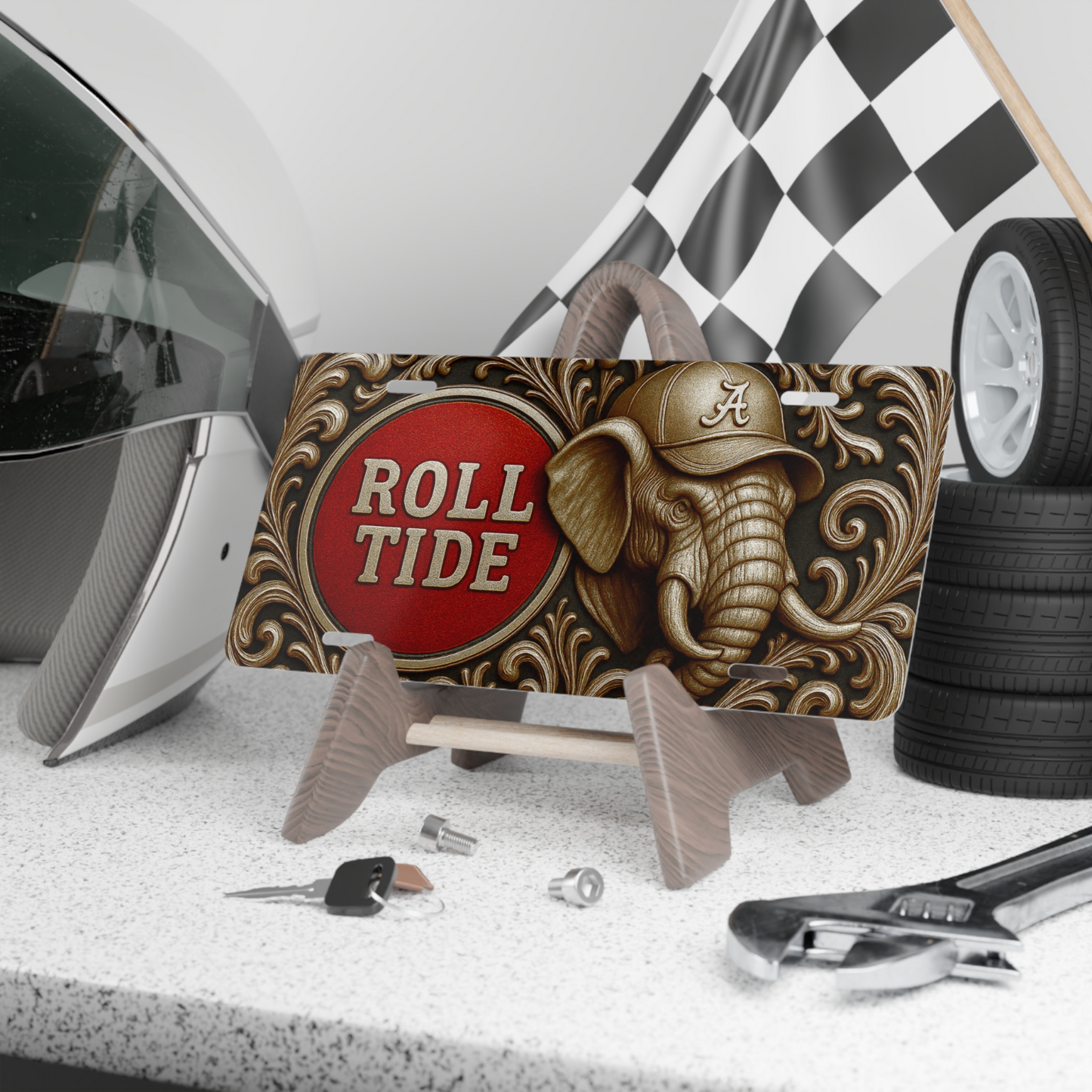Alabama Roll Tide Fan License Plate 6"x12" Car Tag | BAMA Nation | Not 3D | Flat