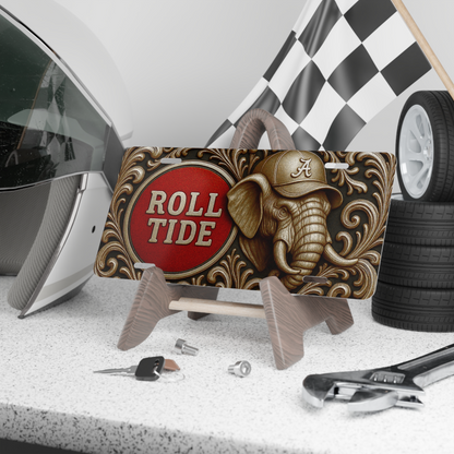 Alabama Roll Tide Fan License Plate 6"x12" Car Tag | BAMA Nation | Not 3D | Flat