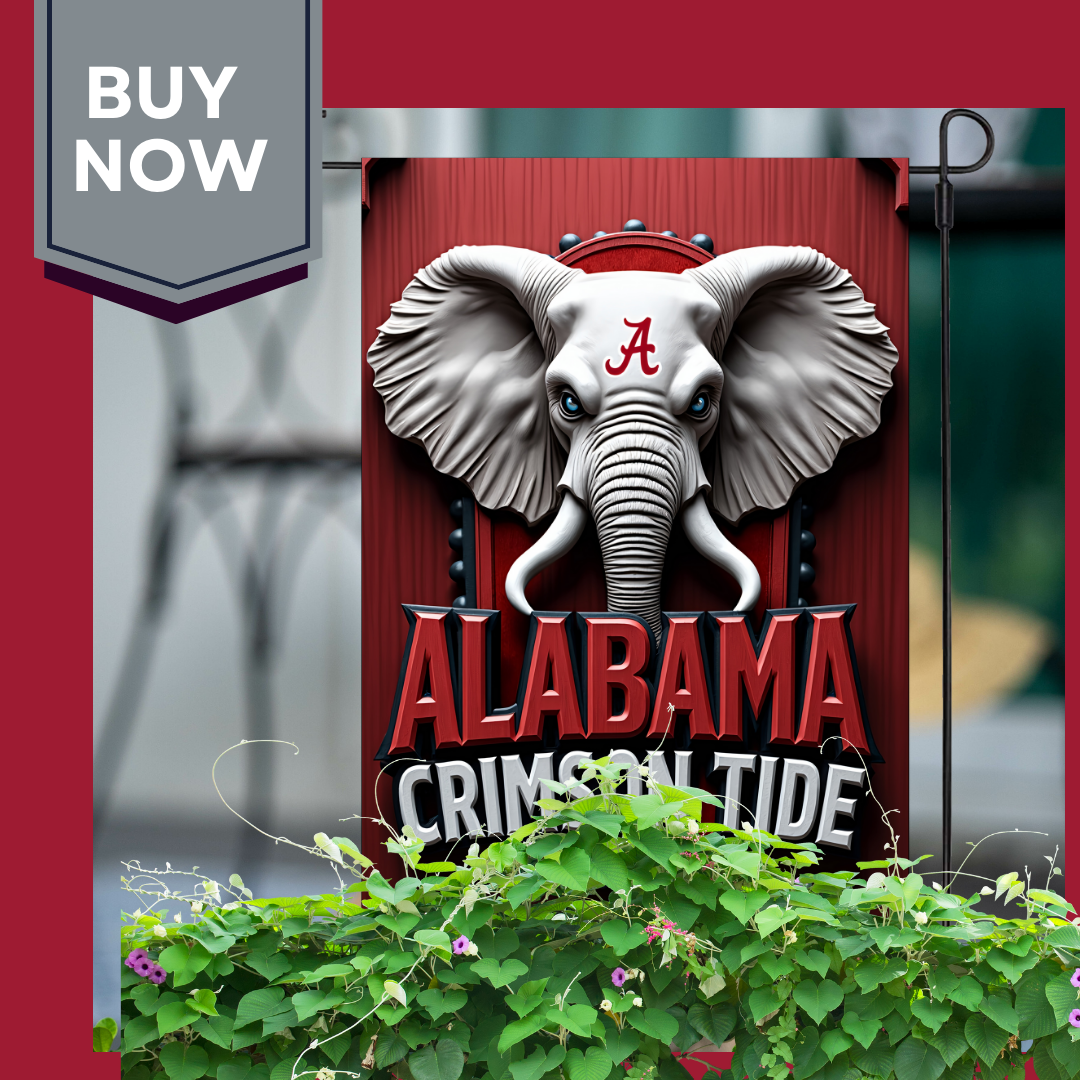 Alabama Crimson Tide Garden Flag 12"x18" Double-Sided Yard Decor - Roll Tide