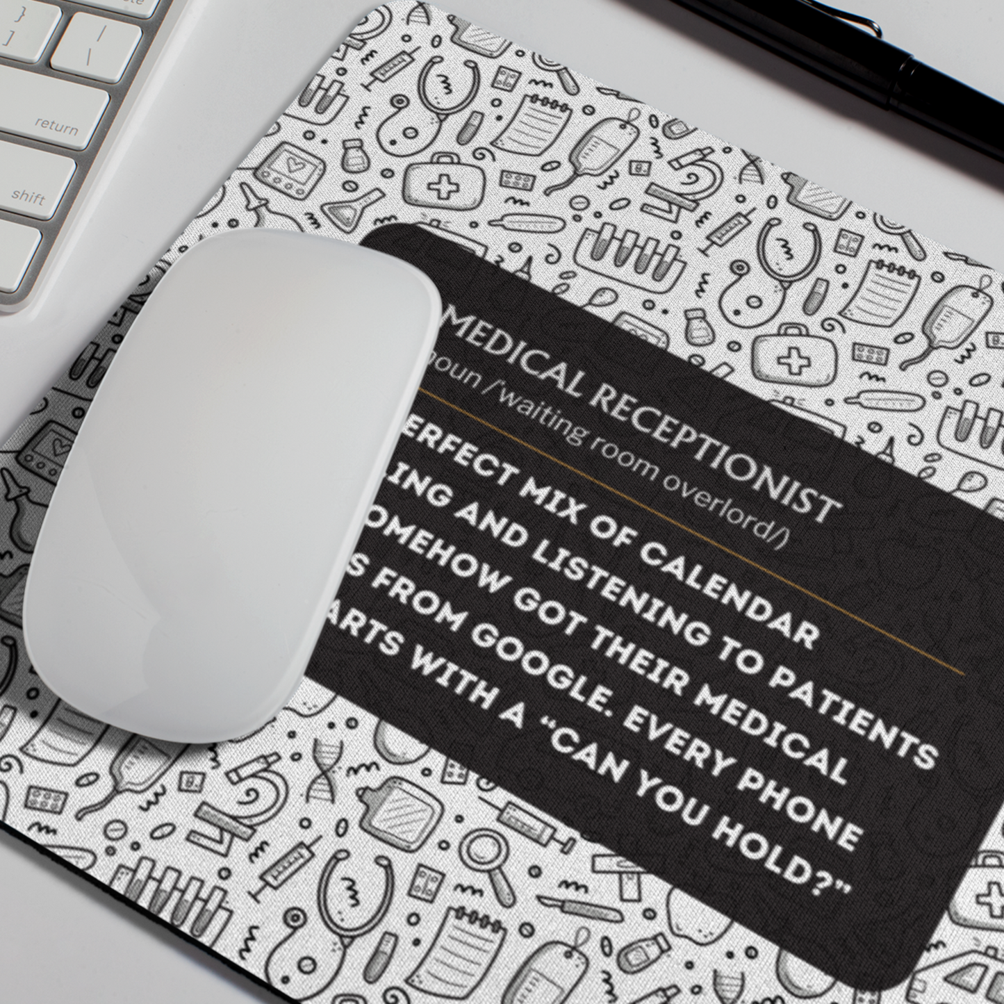 Funny Medical Receptionist Mouse Pad - Non-Slip & Spill-Resistant, Office Gift