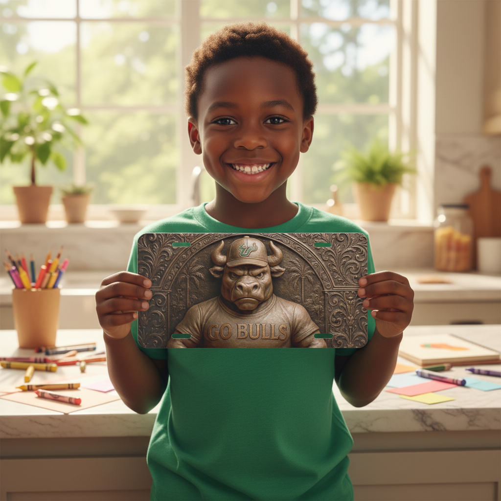 USF Go Bulls Fan License Plate - Flat Metal Car Tag for South Florida