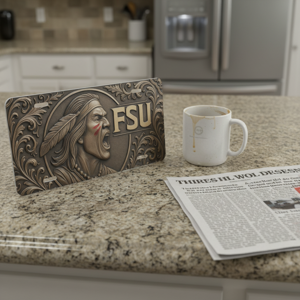 FSU License Plate 6"x12" Aluminum Car Tag | Metal Front Plate for Fans | Flat - Beyond Lines