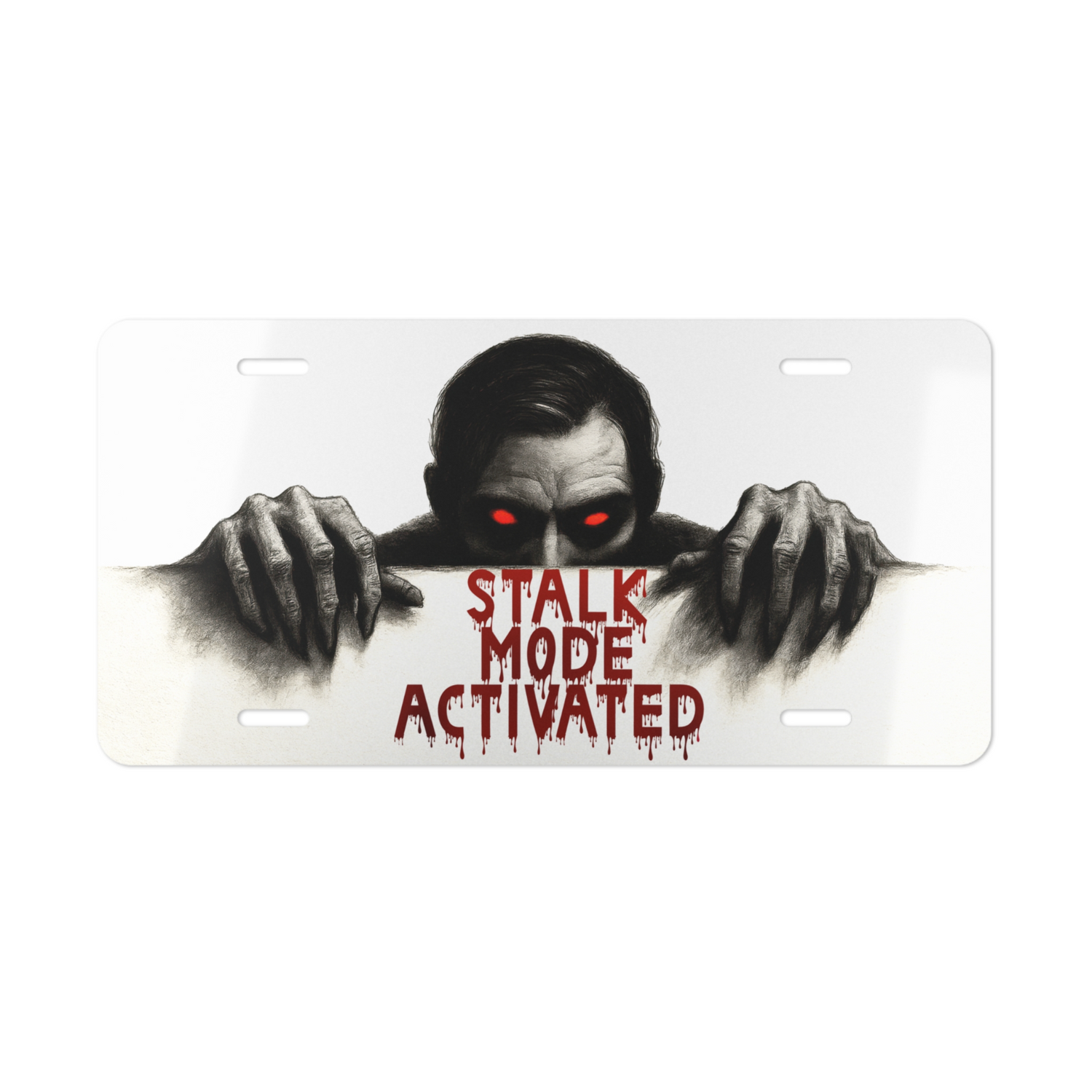 Scary Halloween Gift | Creepy Stalk Mode License Plate | Spooky Auto Front Tag - Beyond Lines