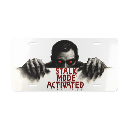 Scary Halloween Gift | Creepy Stalk Mode License Plate | Spooky Auto Front Tag
